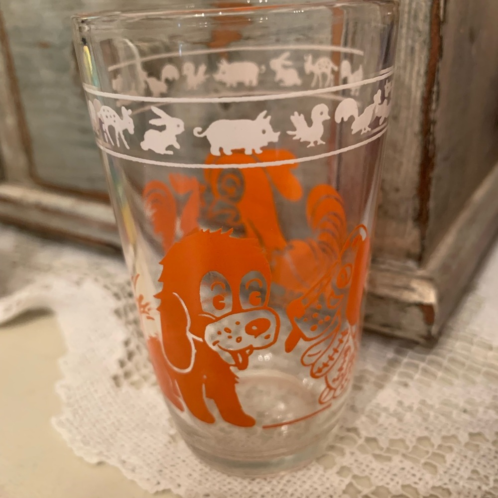Vintage swanky swig Animal Print Glass Tumbler - Orange
